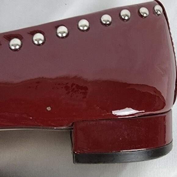 Halogen Kaylee Studded Genuine Leather Slip On Burgundy Loafers Women's Size 6 M - Picture 6 of 14